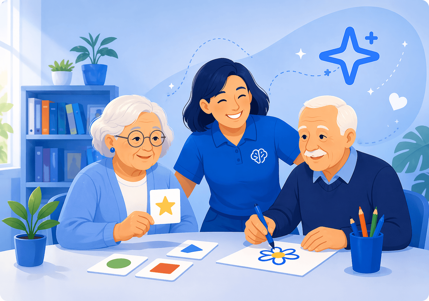 Idosos jogando bingo pedagógico